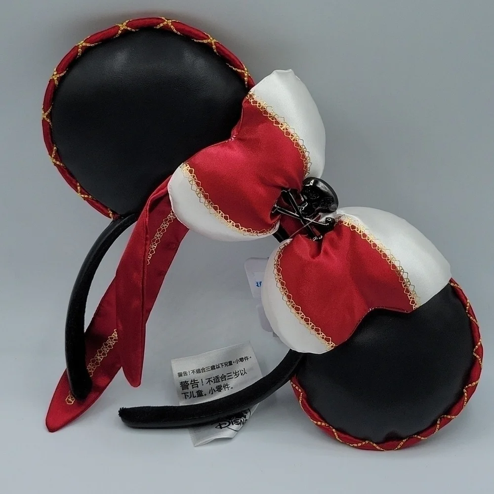 Disney Shanghai Faux Leather Pirate Minnie Mouse Ears